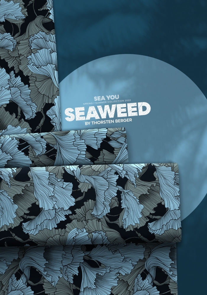 Bild 1 von Viskose Webware Seaweed by Thorsten Berger, blau 