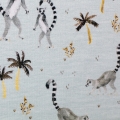 Bild 3 von Jersey Animals by Christiane Zielinski, Lemuren, Palmen, graublau - swafing